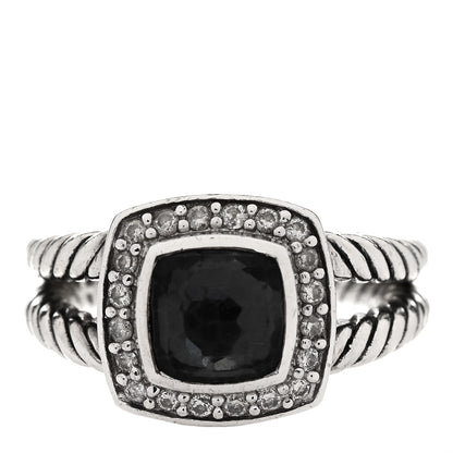 David Yurman Sterling Silver Diamond Black Orchid 7mm Petite Albion Ring 49 5 1 of 4