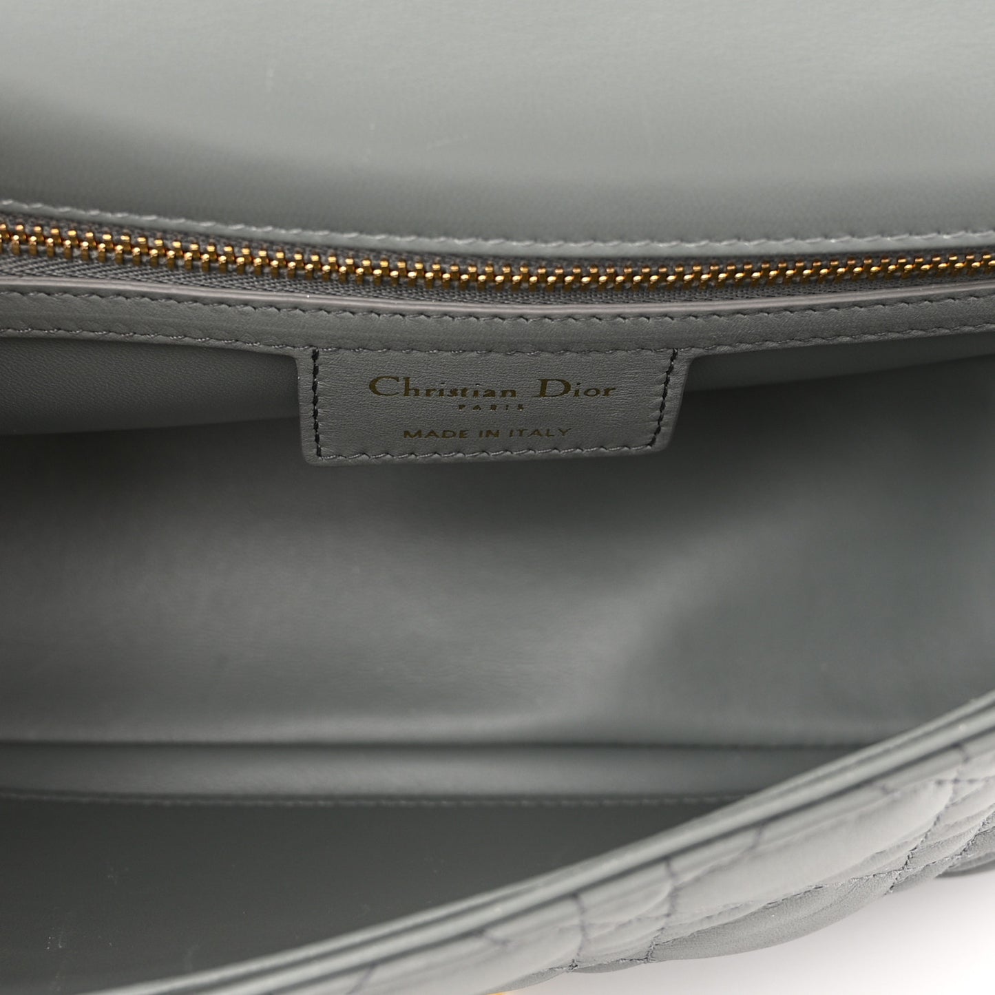 Lambskin Cannage Medium Caro Bag Grey Stone