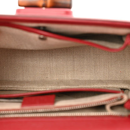 Gucci Shangai Calfskin Small Classic Bamboo Top Handle Bag Romantic Cerise 5 of 11
