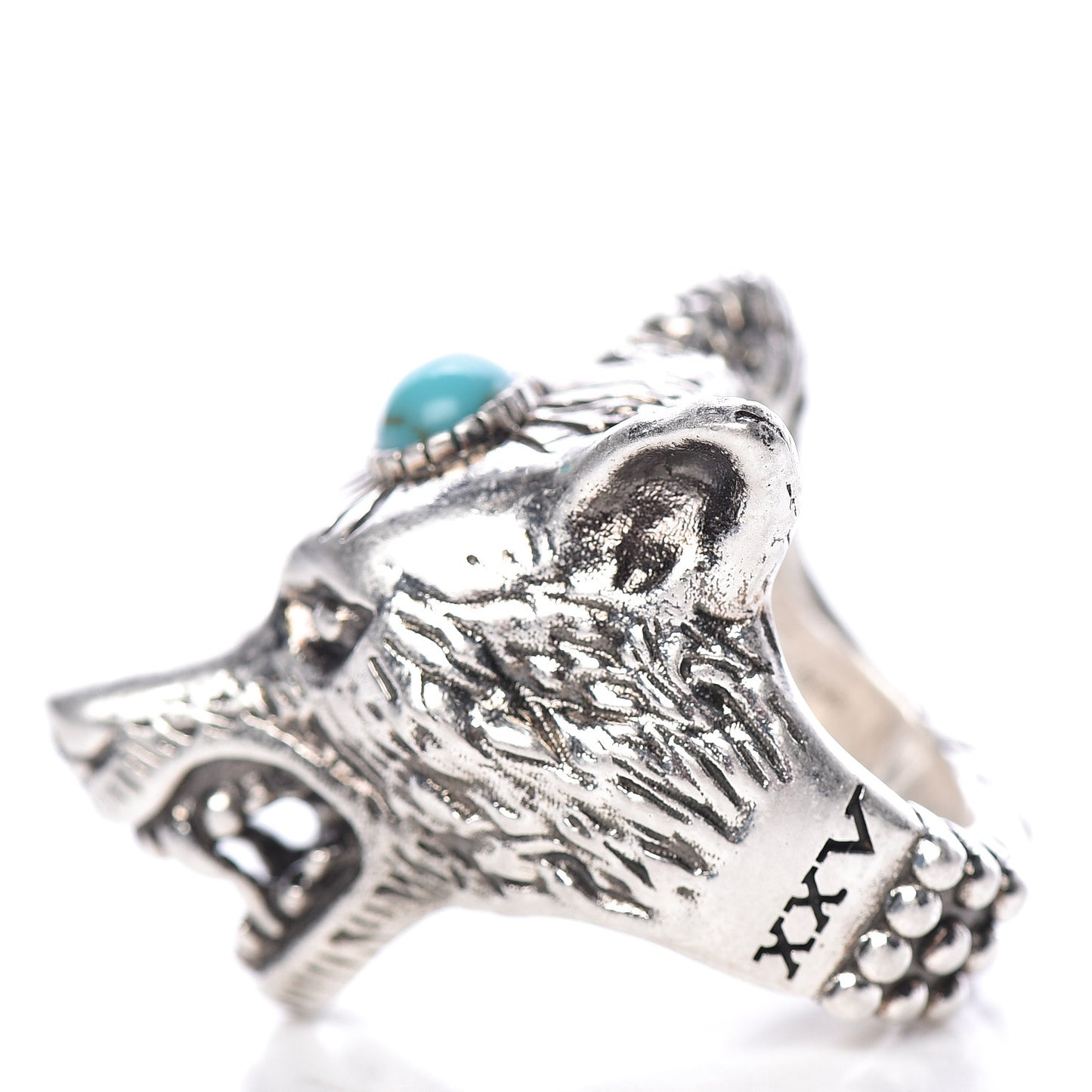 Sterling Silver Resin Anger Forest Wolf Head Ring 9