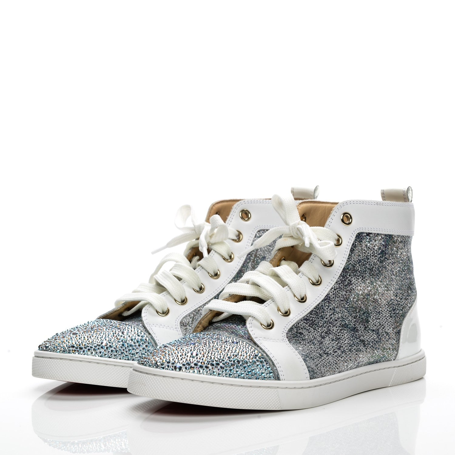 Christian Louboutin Glitter Bip Bip Strass Flat Sneakers 38.5 Version Multi 3 of 9