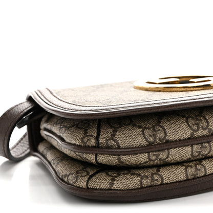 Gucci GG Supreme Monogram Textured Dollar Calfskin Mini Blondie Chain Shoulder Flap Bag Beige Ebony New Acero 9 of 11