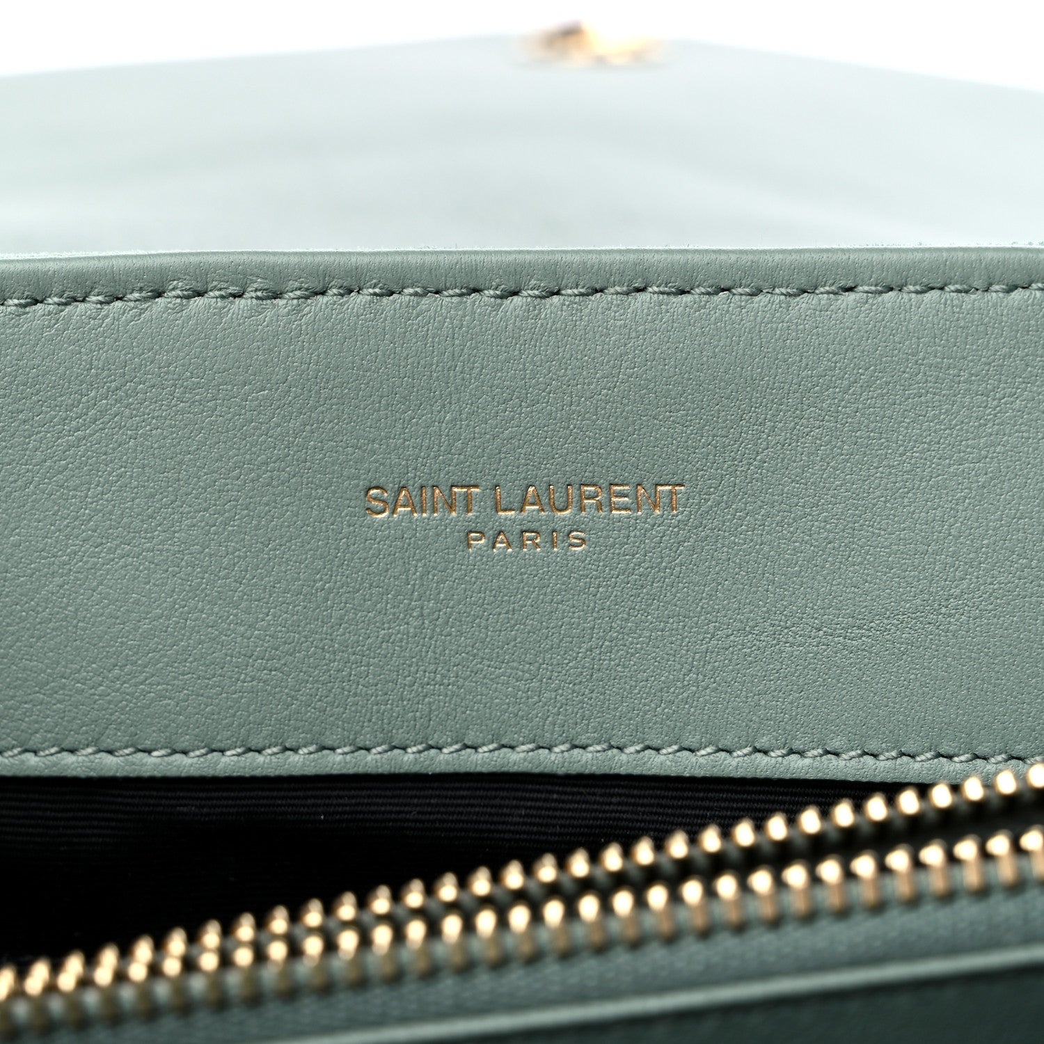 Saint Laurent Suede Y Quilted Monogram Medium Loulou Chain Satchel Vert Opaline 5 of 12