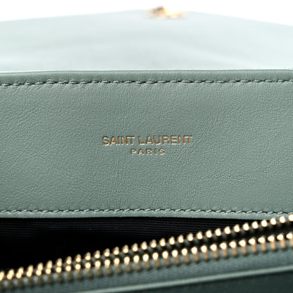 Saint Laurent Suede Y Quilted Monogram Medium Loulou Chain Satchel Vert Opaline 5 of 12