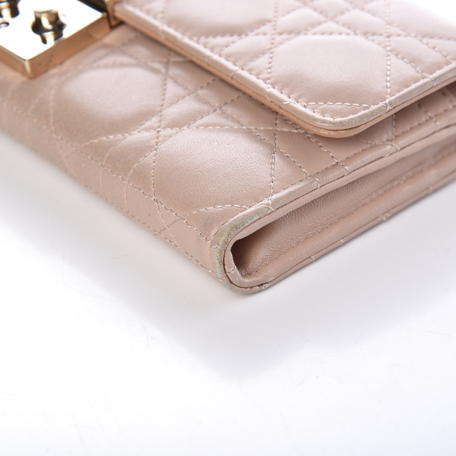 Christian Dior Lambskin Cannage Miss Dior Promenade Chain Wallet Beige 13 of 17