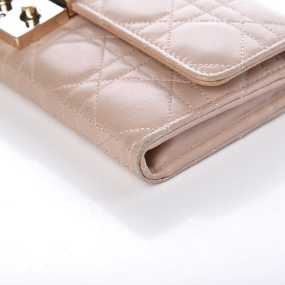 Christian Dior Lambskin Cannage Miss Dior Promenade Chain Wallet Beige 13 of 17