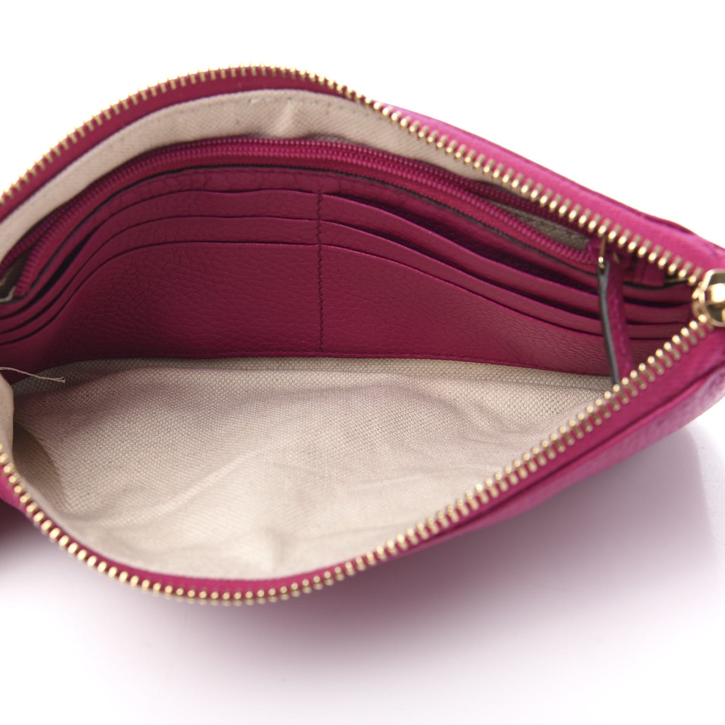 Pebbled Calfskin Soho Wristlet Bright Bougainvillea