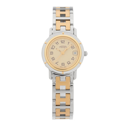 Hermes Stainless Steel 24mm Clipper Quartz Watch Gold 1 of 4