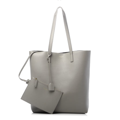 Saint Laurent Calfskin Medium Shopping Tote Light Gray 1 of 9