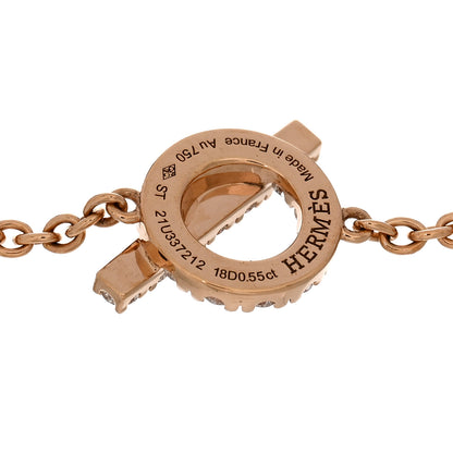Hermes 18K Rose Gold Diamond Finesse Bracelet ST 3 of 4