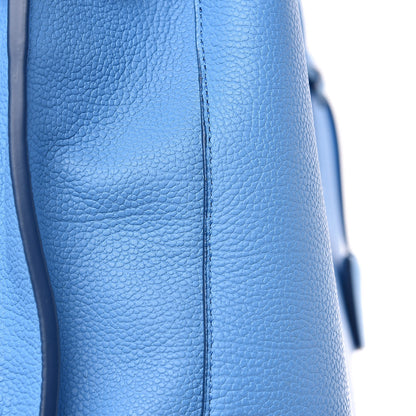 MCM Grained Calfskin Large Milla Tote Tile Blue 12 of 14
