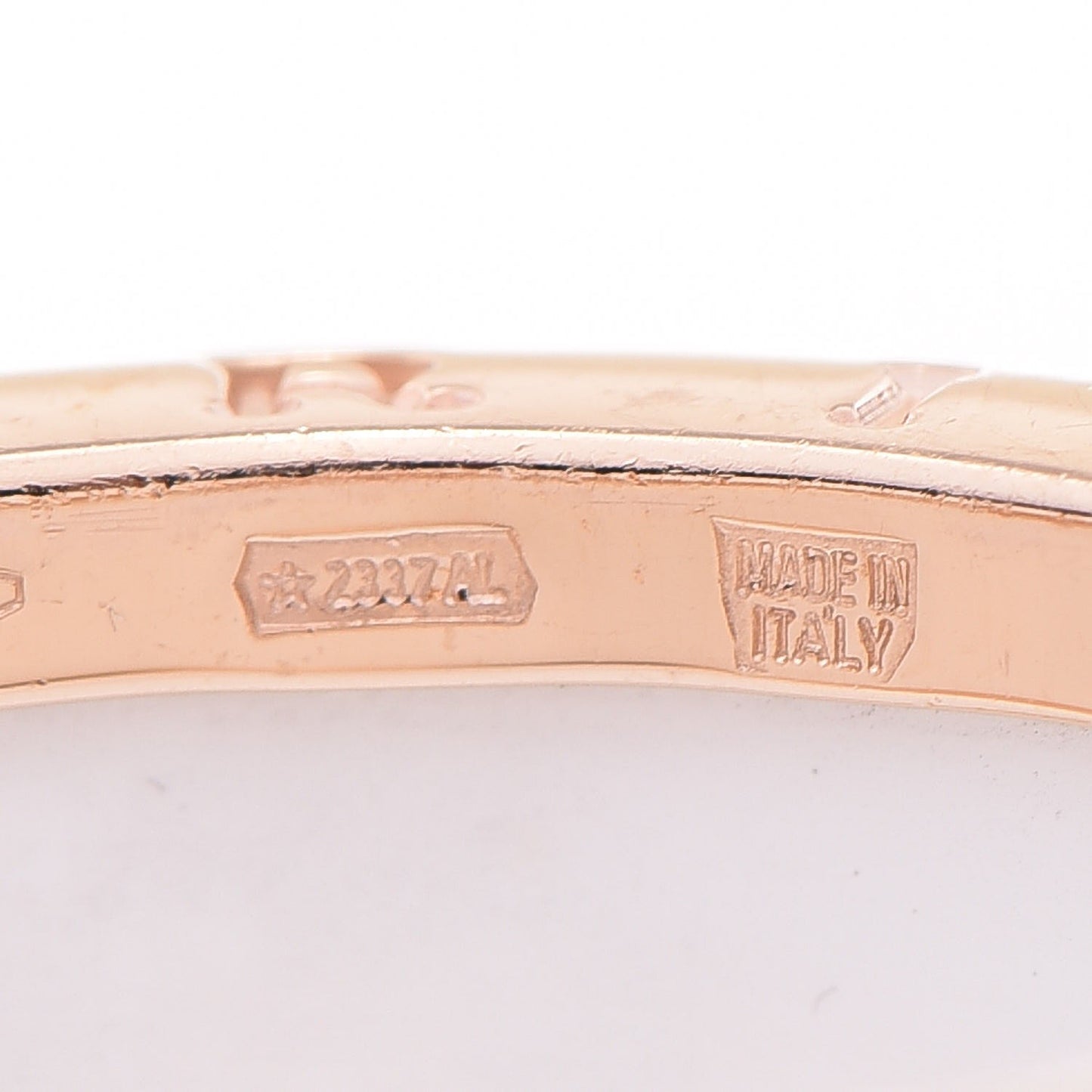18K Rose Gold White Ceramic B.Zero1 Four-Band Ring 57 8