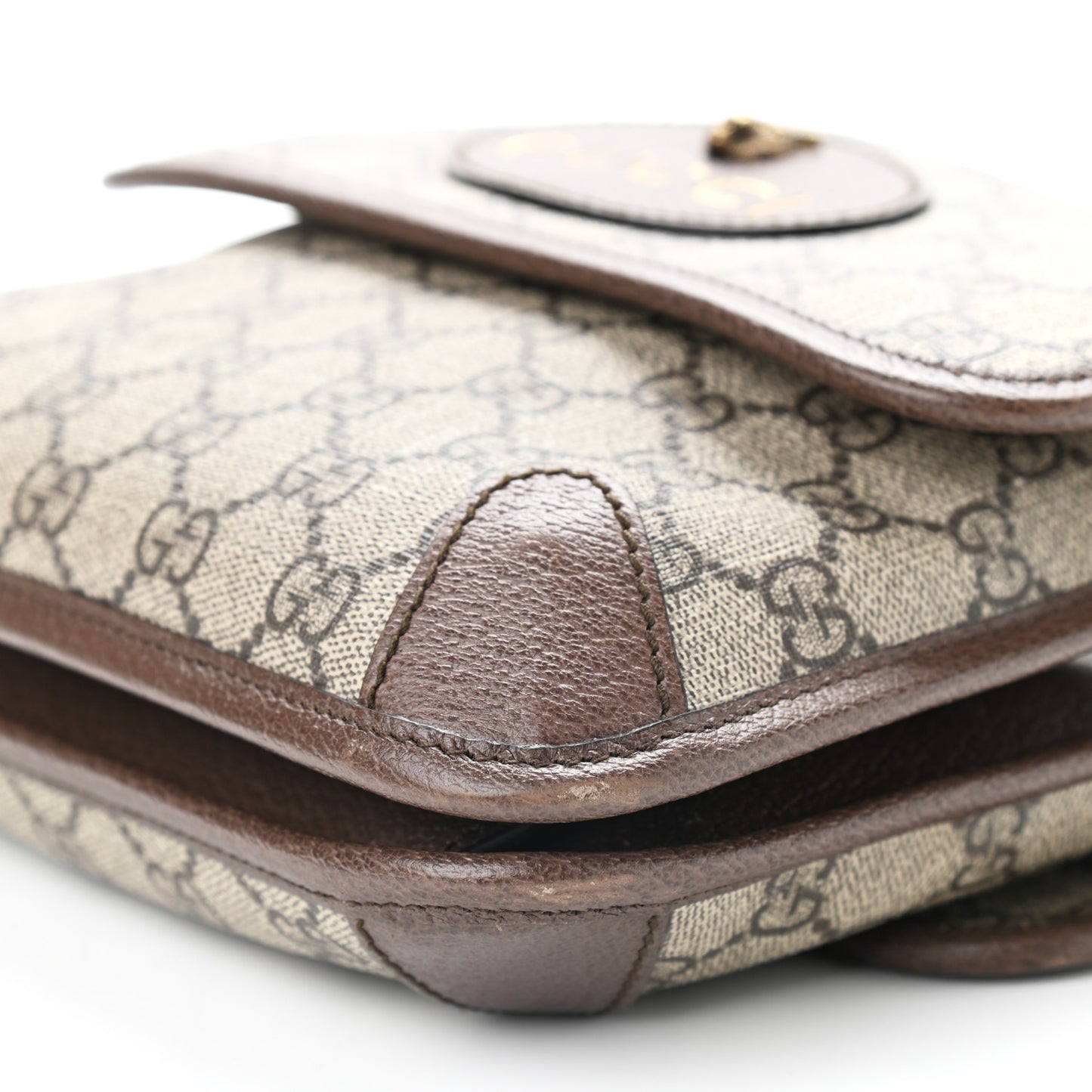 GG Supreme Monogram Web Small Neo Vintage Double Flap Messenger Bag Beige New Acero
