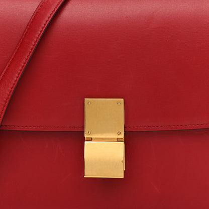 Celine Box Calfskin Medium Classic Box Flap Bag Red 8 of 14