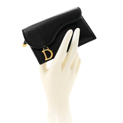Christian Dior Goatskin Saddle Card Holder Black 2 of 7