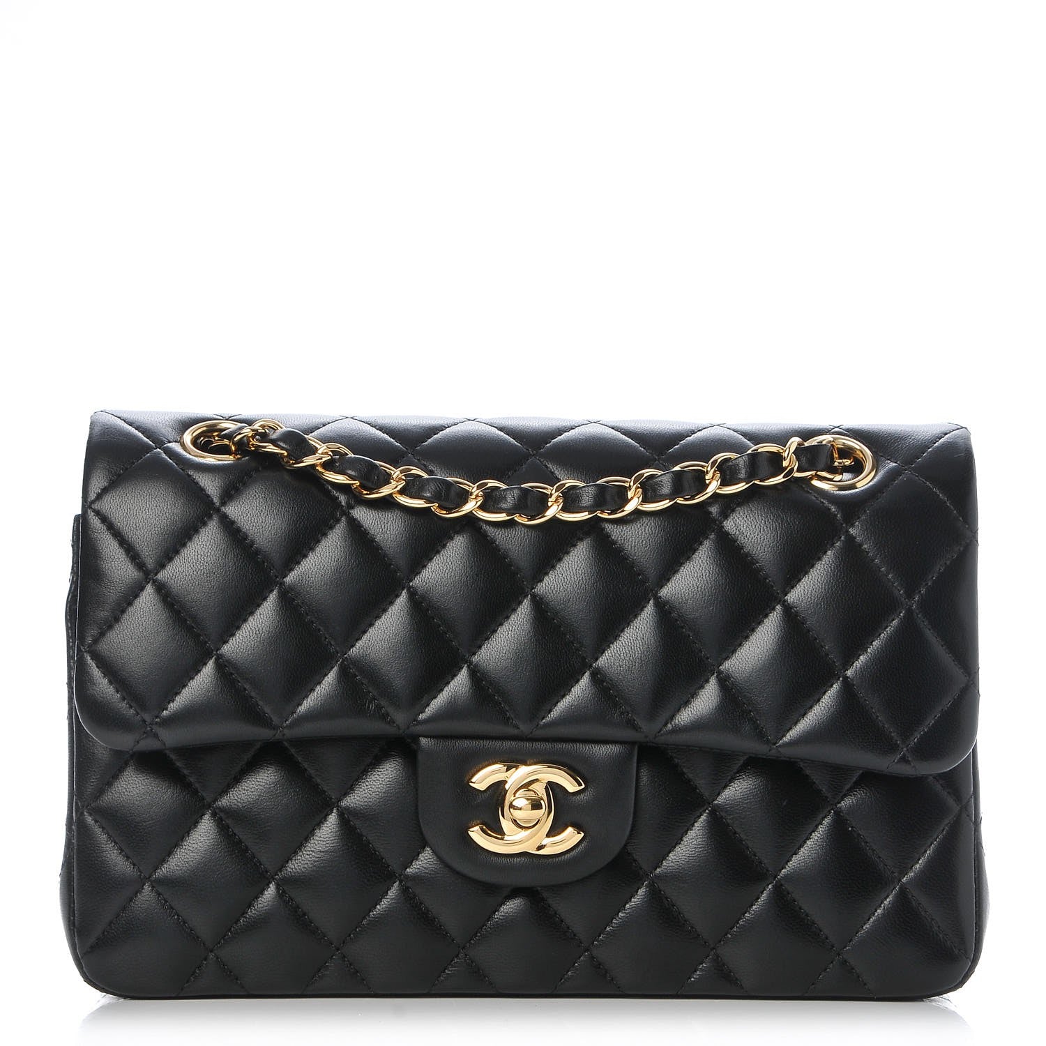 Chanel Lambskin Quilted Small Double Flap Black 1 of 7