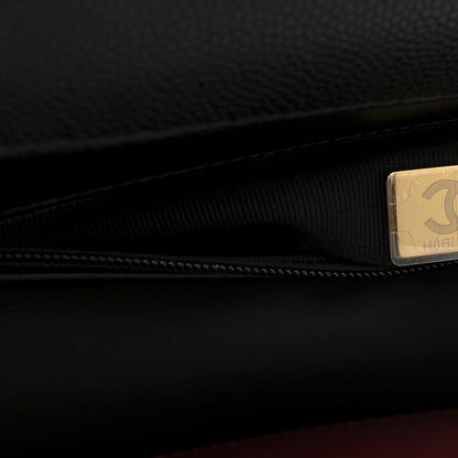 Chanel Shiny Caviar Small Preppy Shoulder Bag Black 6 of 9