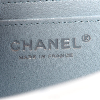 Chanel Perforated Lambskin Quilted Mini Rectangular Flap Light Blue Light Purple White 5 of 8
