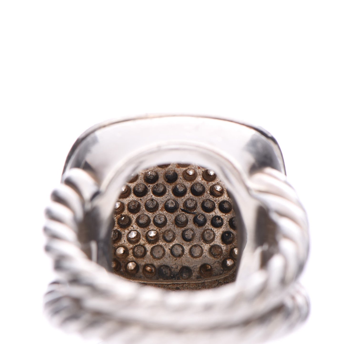 Sterling Silver Diamond 14mm Albion Pave Ring 49 4.75