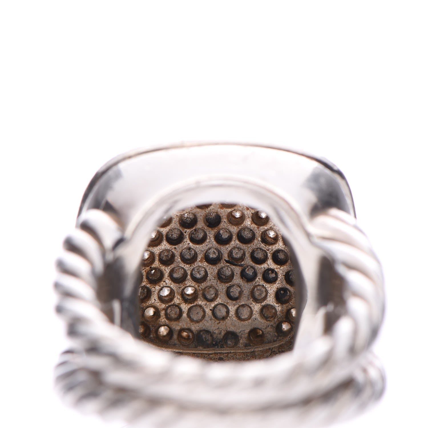 David Yurman Sterling Silver Diamond 14mm Albion Pave Ring 49 4.75 6 of 7
