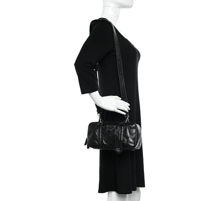 Prada Nappa Antique Small Re-Edition 2001 Two Handle Crossbody Bag Black 2 of 9