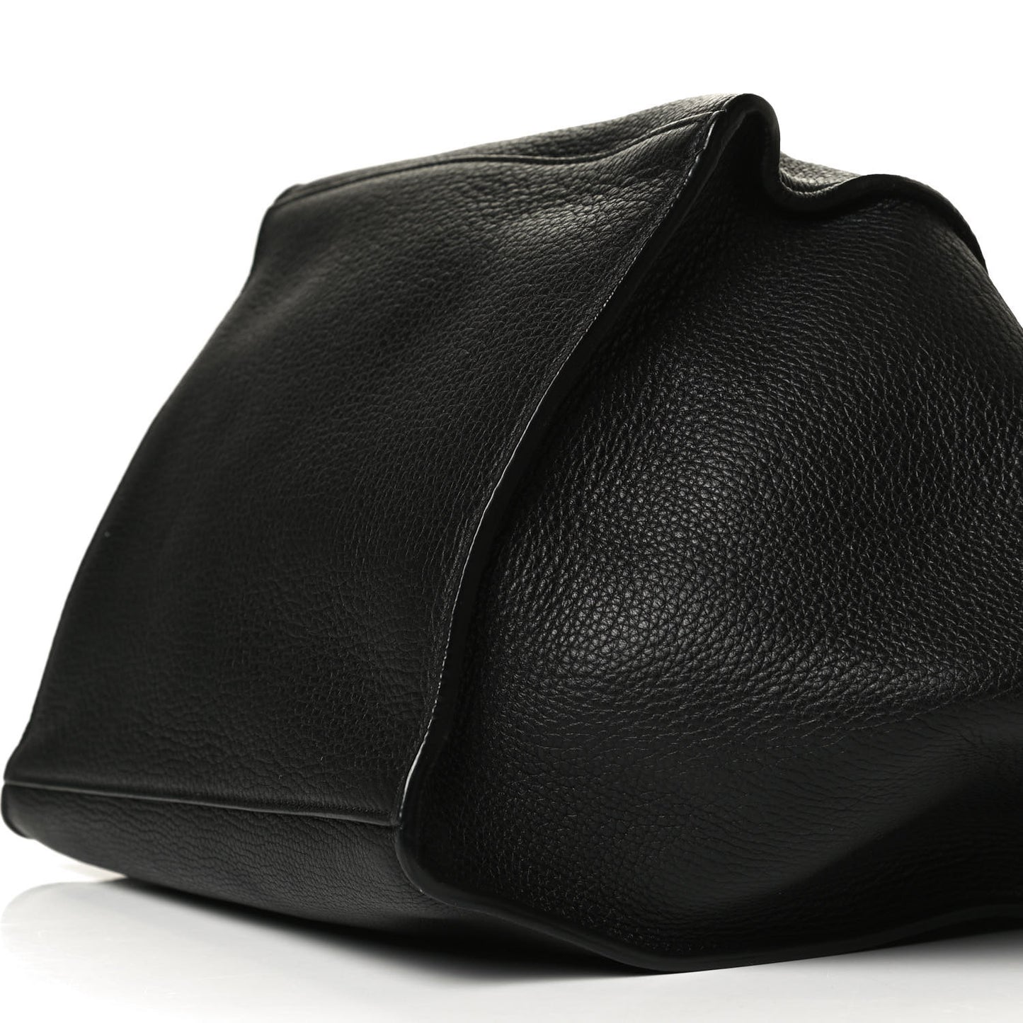 Supple Grained Calfskin Small Long Strap Big Bag Black
