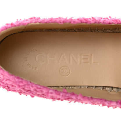 Chanel Tweed CC Espadrilles 39 Dark Pink Navy 6 of 9
