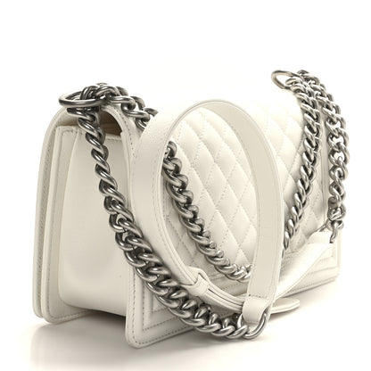 Chanel Caviar Quilted Medium Boy Flap White 3 of 10
