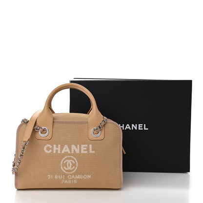 Chanel Denim Deauville Bowling Bag Beige 11 of 11
