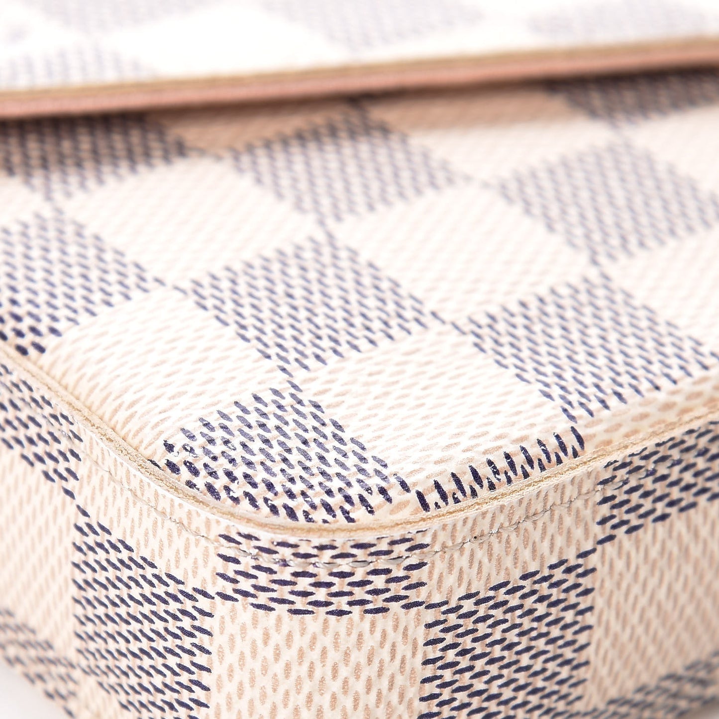 Damier Azur Pochette Felicie Chain Wallet Rose Ballerine
