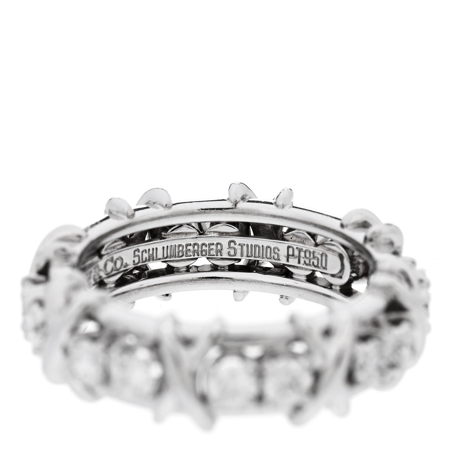 Platinum Diamond Schlumberger Sixteen Stone Ring 50 5.5