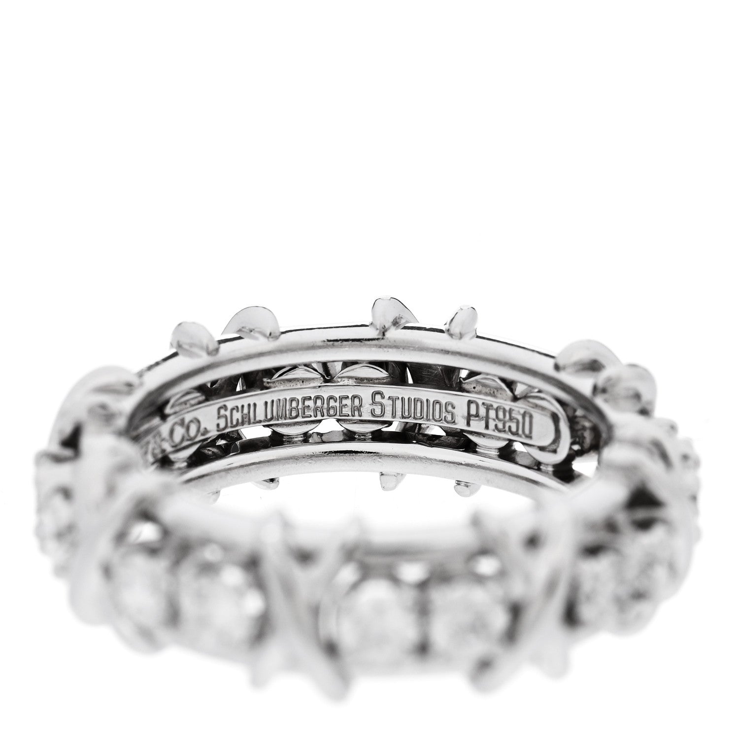 Tiffany Platinum Diamond Schlumberger Sixteen Stone Ring 50 5.5 5 of 5
