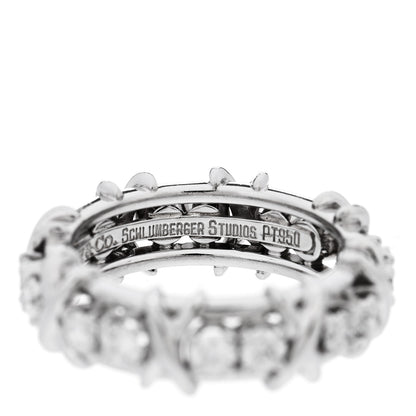 Tiffany Platinum Diamond Schlumberger Sixteen Stone Ring 50 5.5 5 of 5