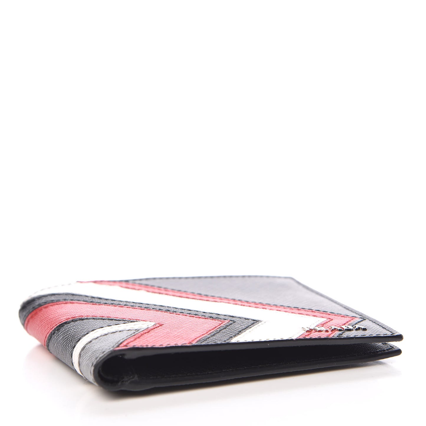 Saffiano Surf Colorblock Bi-Fold Wallet Black Talco Fuoco
