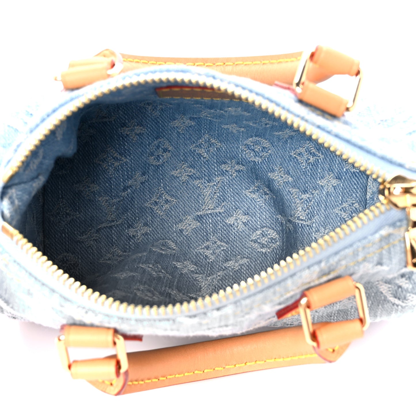 Monogram Denim Nano Speedy Sky Blue