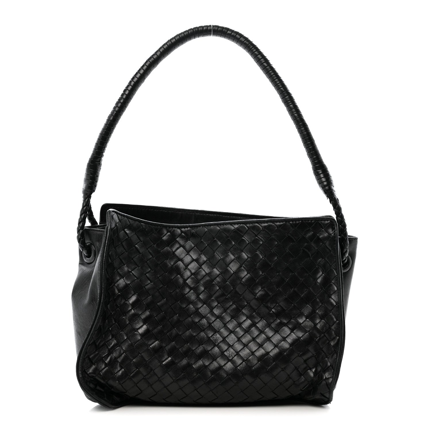 Bottega Veneta Nappa Intrecciato Small Hobo Shoulder Bag Black 1 of 13