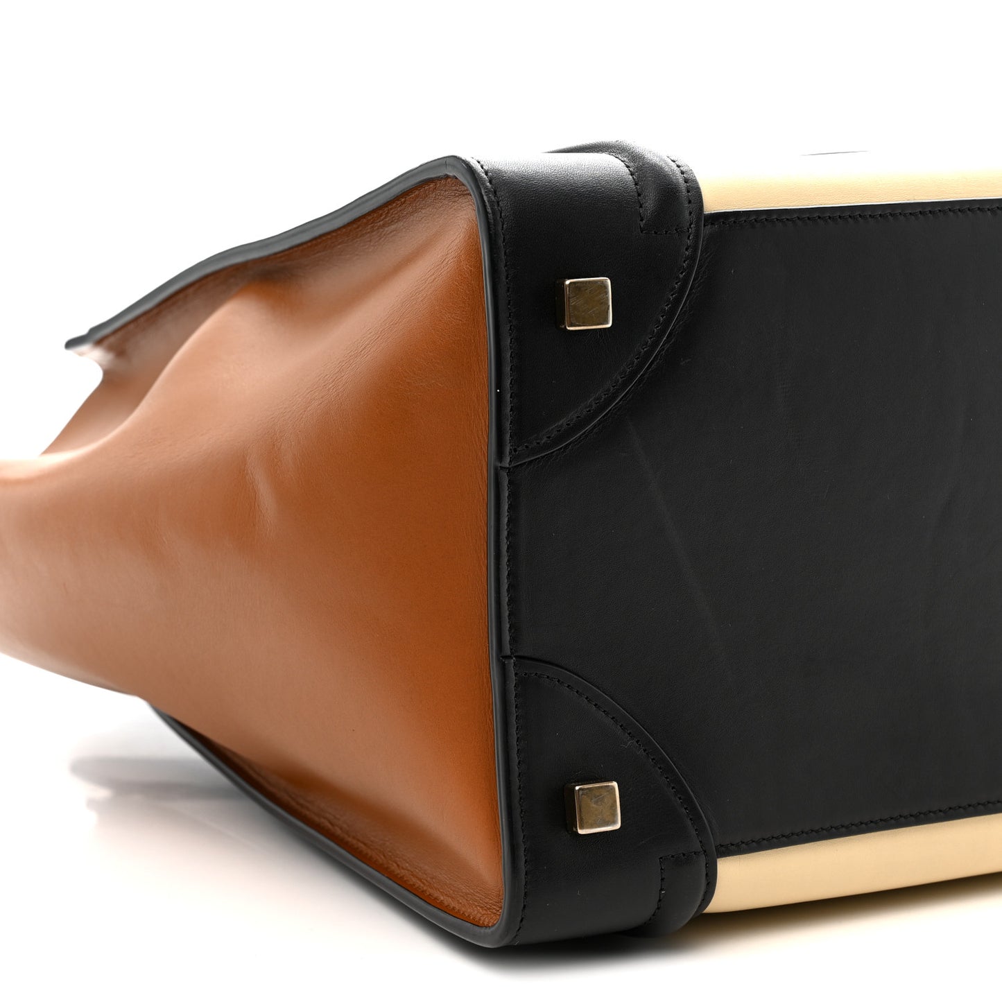 Satin Calfskin Mini Tri-Color Luggage Seashell