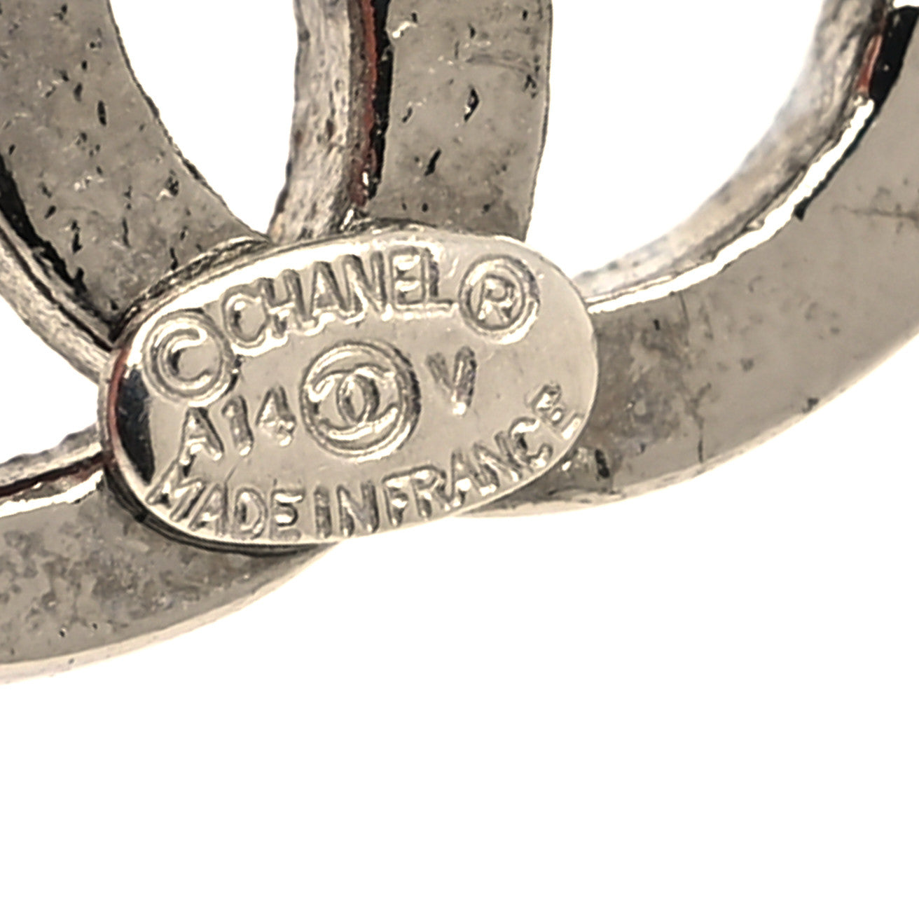 Chanel Crystal Timeless CC Earrings Silver 4 of 5