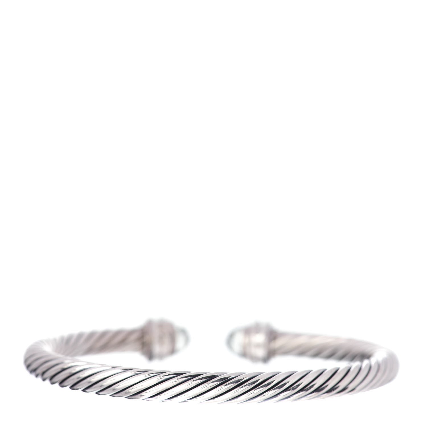 David Yurman Sterling Silver Diamond Prasiolite 7mm Cable Classics Bracelet 3 of 4