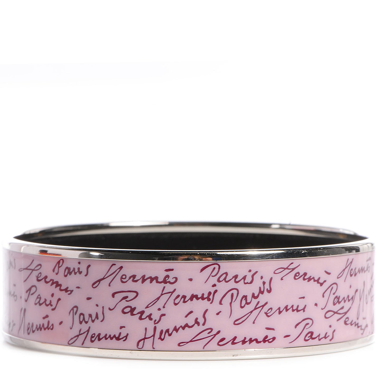 Enamel Printed Handwriting Wide Bracelet Purple 70