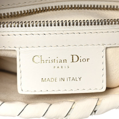 Christian Dior Calfskin Braided Saddle Bag White 6 of 10
