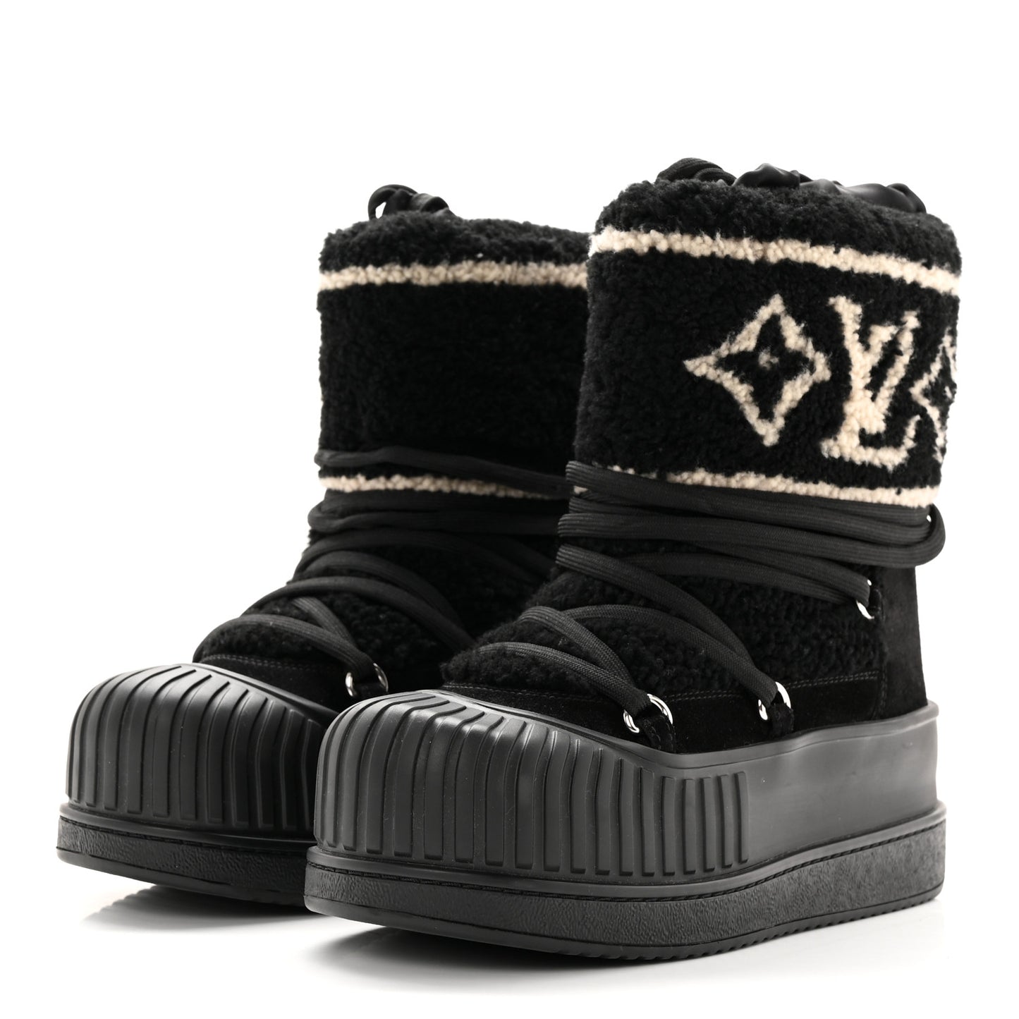 Suede Shearling Polar Flat Half Boots 37 Black