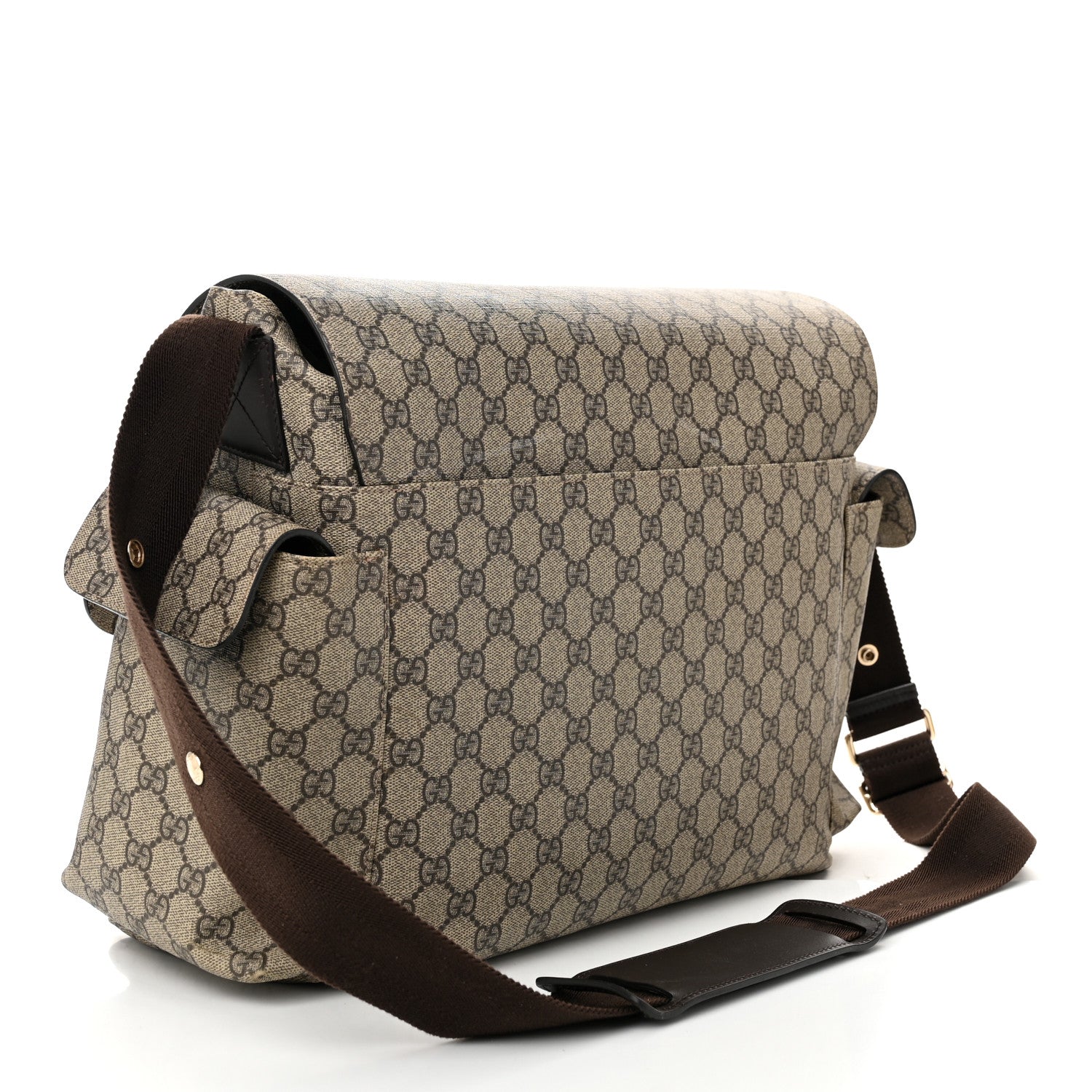 Gucci GG Plus Monogram Messenger Diaper Bag Dark Brown 4 of 12