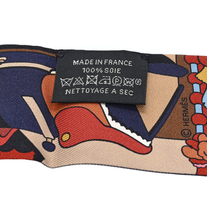 Hermes Silk Pony Pit Stop Twilly Vert Black 3 of 3