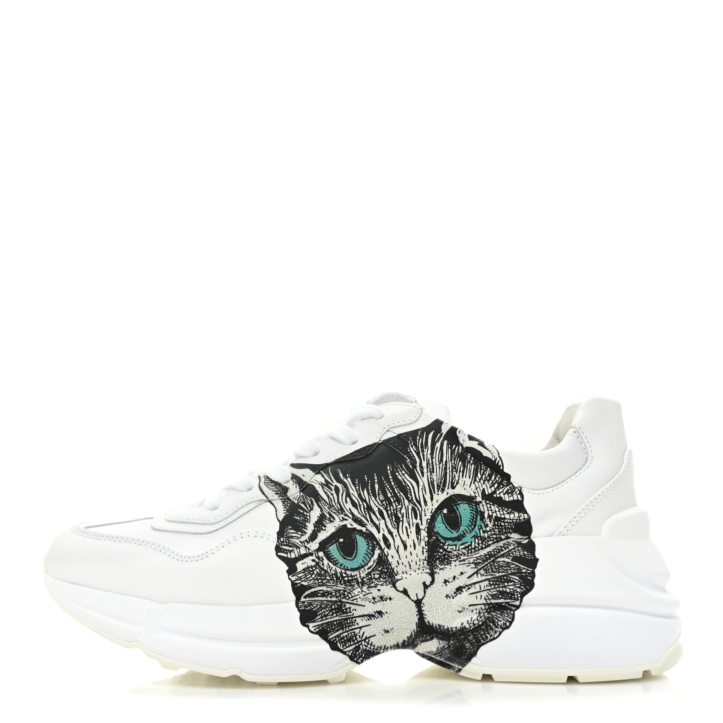 Calfskin Mystic Cat Rhyton Sneakers 36.5 Great White