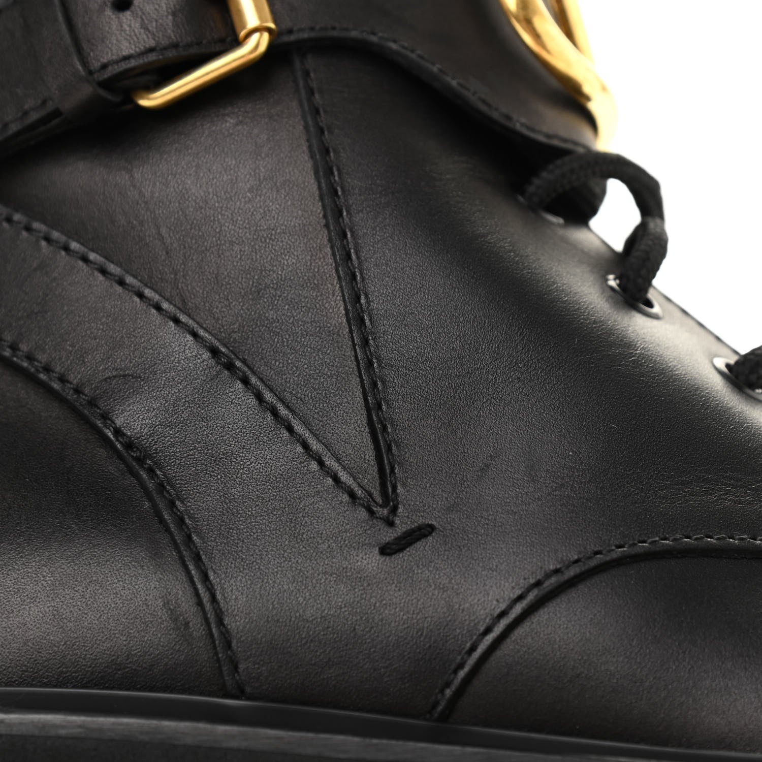 Valentino Garavani Calfskin Womens VLOGO 35mm Combat Boots 37.5 Black 14 of 15