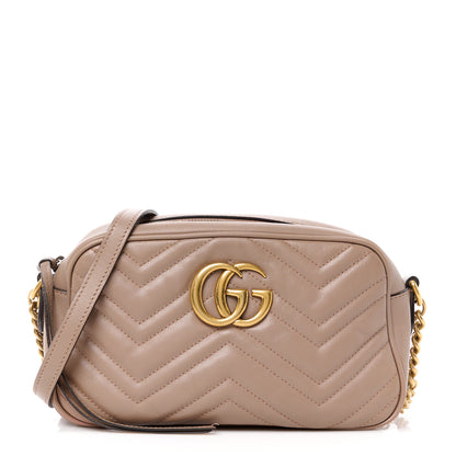 Gucci Calfskin Matelasse Small GG Marmont Chain Shoulder Bag Porcelain Rose 1 of 11