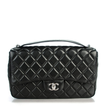 Chanel Lambskin Quilted Jumbo Easy Carry Flap Black 1 of 8