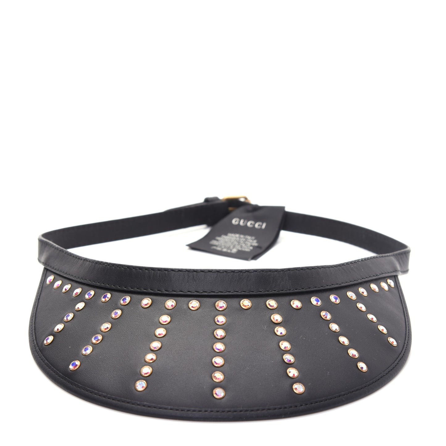 Lambskin Strass Sun Visor M Black