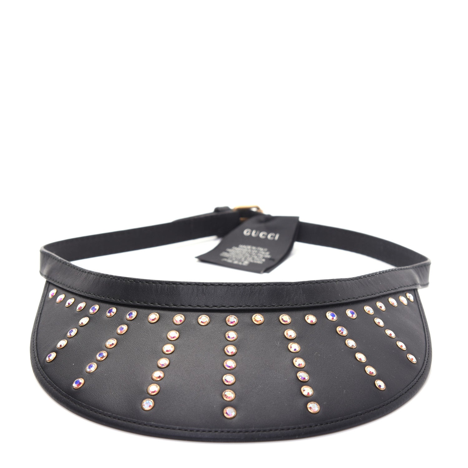Gucci Lambskin Strass Sun Visor M Black 6 of 8